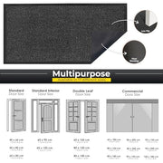 BLADO Door Mat Barrier Mat Non Slip Rubber Mats Washable Heavy Duty | Floor Mats Kitchen Rugs Dirt Trapper Doormat Entrance Rug Shoes Scraper Super Absorbent Carpet (40cm x 60cm, Anthracite)