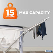 Status 230W Heated Winged Clothes Airer, Foldable Aluminium Electric Drying Rack with 20 Rails and 94cm Wingspan, Low-Energy Indoor Laundry Dryer Stand, Silver (AHCA-230W1PKB)