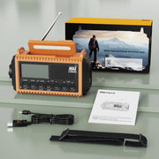 NOAA Weather Alert Radio, 5000mAh Solar Hand Crank Emergency Radio | FM AM Shortwave, Battery Operated Radio with Digital LCD, Cellphone Charger, Flashlight, Reading Lamp, SOS, Headphone Jack