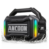 ANCOON Speakers Bluetooth Wireless: 80W(Peak) Loud Speaker with Bass | 20H, Rugged, IPX6 Waterproof, Large Jobsite Speakers for Work, Outdoor, Workshop, Garage - Portable Handle with TWS (Black)