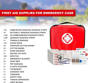 First Aid Kit 300PCS Car Home Camping Essentials Red 1st Aid | School Supplies,Dorm Room Essentials,Survival Kit,Emergency Kit,Outdoor Adventure,Office Hiking Portable