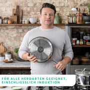 Tefal Jamie Oliver Cook's Direct On Bratpfanne 28 cm, Thermo-Signal | Stainless steel pan induction, titanium non-stick coating, oven-safe, stainless steel, riveted handle, E3040644