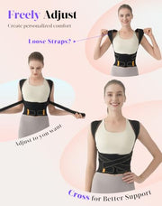 Posture Corrector for Women and Men, 5x Enhanced Support Back Brace, Medium | Adjustable Shoulder Brace, Armpit-Friendly, Breathable Mesh, Relief for Upper and Lower Back, Neck Pain, Improving Posture