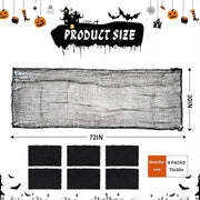 6-Pack Halloween Creepy Cloth - 30x72 Inch Black Halloween Gauze Spooky Fabric Cloth for Outdoor Decorations 6 Black