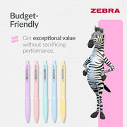 Zebra Pen Z-GRIP Smooth Ballpoint Pens Black Ink 5pk - Pastel Barrel 1mm Medium Point Retractable Ink Pens with Clip - Smooth Writing Pens with Low Viscosity Ink, Comfort Grip - 5 Pens Multipack