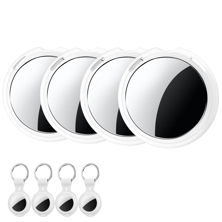 4 Pack Smart Tracker Tags MFi Certified Item Finder Apple Find My iOS Only | Bluetooth Air Worldwide Tracking Tracker Tags Waterproof Key Finder Locator with Sound for Luggage Wallet Pets Dogs Cats