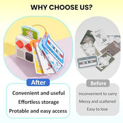 10 Pcs Reusable Plastic Card Holders for Yoto Cards with 3 Ring Loops, Portable Card Holder for Yoto Mini Player Audio Cards, Kids Travel Carrier, Yoto Accessory Organizer Storage Set
