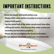 Choco Nose No-Drip Water Bottle Feeder for Guinea Pigs, Hamsters, Bunnies, Ferrets, & Small Pets, 10.2 fl.oz, 300ml - Easy to Install in Cages/Crates, US Patented Leakproof Nozzle 10mm, Blue (C128)