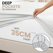 Utopia Bedding Fitted Sheet Single (2 Pack), White | Deep Pocket 14 inch (35 cm), Oeko Tex Certified, Soft Brushed Microfibre Fabric, Shrinkage and Fade Resistant, Bottom Sheet