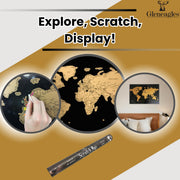 Gleneagles Scratch Off World Map Poster - Travel Tracker, Black & Gold | Reveal Countries as You Travel, A1 Adventure Wall Map, Bucket List Gift for Him or Her