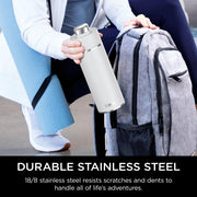 Ninja Thirsti 700ml Water Bottle with Leak-Proof Lid White DW2401EUUKWH | Designed for Carbonated, Hot & Cold Drinks, Ideal for Travel & Sports, Triple Insulated, Stainless Steel Flask