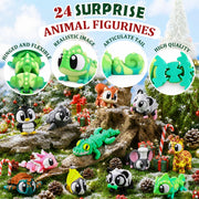 JOICEE 2026 Christmas Advent Calendar with Mini 3D Printed Animals Toys | 24 Days Mini 3D Printed Animal Figurines with Big Eyes Flexible Fidget Toys for Kids Boys Girls Xmas Party Favors Gifts