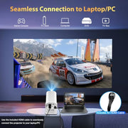 YGSKK Mini Projector with Wifi and Bluetooth, Built-in Apps,Movie Projector | Electric Focus Portable Projector, 1080P Video Projector for Bedroom, Supports Smartphone/TV Stick/iPad/PS5/Laptop/HDMI/USB
