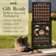 Palettes and Prints US National Parks Scratch Off Poster - Park Gifts | 12”x16” National Park Posters - Scratch-Off Travel Map - National Park Decor - Map - Wall Art - Track Your Journey