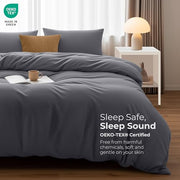 Utopia Bedding Double Duvet Cover Set with 2 Pillowcases 50x75 cm, Grey | Microfiber Bedding Quilt Cover Set with Pillowcases, Oeko-TEX Certified,Soft Breathable Comfort - Ideal for Home and Hotels
