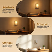 2 Pack Night Light Plug in Wall, Dimmable LED Night Light with Dusk to | Dawn Sensor, 3000K Warm White, 5 Brightness Levels, Energy Saving Plug in Nightlight for Hallway Bedroom Kids Nursery