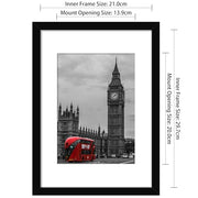 Tinkeps A4 Picture Frame, Black, 4 Pack | Engineered Wood and Plexiglass, A4 Frame with Mount for A5 Prints, Photos, and Posters, Tabletop and Wall Mountable
