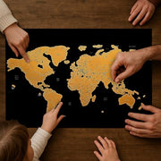 Gleneagles Scratch Off World Map Poster - Travel Tracker, Black & Gold | Reveal Countries as You Travel, A1 Adventure Wall Map, Bucket List Gift for Him or Her