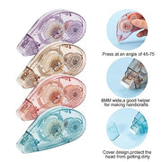 Glue Tape Roller, 4 Pack Double Sided Tape Dispenser (0.31in X 26.25ft) | Glue Tape for School Home Office Crafting, Cards, Journal and Scrapbook Accessories