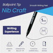 Eziglide Ballpoint Purple Pens, Medium Point Nib (1.0mm), 10-Pack | Effortless Writing & Comfortable Grip, Ball Point Pens Ideal for School, Exams, Home or Work Stationery Supplies