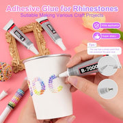 Canvalite 40 Colors Bedazzling Kit, 35000 Pcs 3mm Resin Jelly Rhinestones | Flatback gems, with B7000 glue, tweezers and pickup pen, for nail art, clothing, shoes, phone cases and diamond art crafts