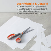Amazon Basics All-Purpose Office Scissors, Stainless Steel, Soft Grip, Pack of 3, Multicolor