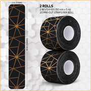 Care Science Copper Infused Kinesiology Tape, 40 Precut Strips, 2 Rolls | Elastic Sports & Weightlifting Tape Supports Muscles & Joints. Water Resistant.