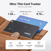 UGREEN FineTrack Slim Wallet Tracker Card (iOS Only) | Bluetooth Tracker Card, Work with Apple Find My Rechargeable Tracker[Apple MFi Certified]