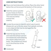 PrimePure Gender Reveal Confetti Cannon, Biodegradable Pink Powder, 2 Pack | Biodegradable Powder Cannon Smoke Bombs, Ideal for Outdoor or Indoor Baby Girl Gender Reveal Party & It's a Girl Baby Shower