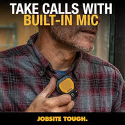 DEWALT Mini Wearable Bluetooth Speaker, Clip-On Jobsite Pro (Yellow) | Water-Resistant Portable Wireless Speaker (Non-Magnetic), Built-in Mic for Hands-Free Music/Calls, Bluetooth Speaker