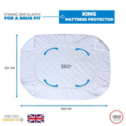Caroline Shatuik King Size Mattress Protector fitted Quilted Extra Deep 40cm Stretch Skirt Anti Allergy,Mattress Cover (152 x 200) Not-Waterproof