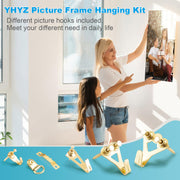YHYZ Picture Hooks Heavy Duty, Picture Hanging Kit: Hangers (50 30 20 10 lbs) + Nails, Hanging Clock Photo Mirror Painting, for Plasterboard Wood Dry Walls Hardwall