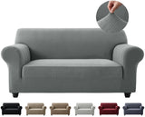 Hafaa High Stretch Sofa Cover 3 Seater Jacquard Spandex Non Slip Grey Sofa Slipcovers Elastic Fit Couch Covers for Living Room Soft Washable Furniture Protector for Pets/Kids/Dogs