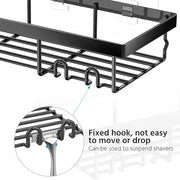 DIFULI Shower Caddy Shelf Organiser 2 Pack, No Drill Black Shower Shelves,Self Adhesive Bathroom Storage Accessories