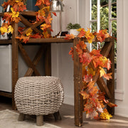 CQURE 2 Pack Artificial Autumn Fall Maple Leaf Garland, 5.9Ft/Piece Fall Leaves Hanging Vine Artificial Autumn Foliage Garland Thanksgiving Decor for Home Wedding Fireplace Party Christmas