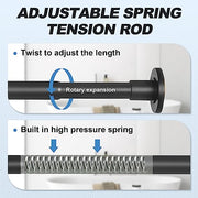 CorkLatta 1" Heavy Duty Black Shower Curtain Rod 31 to 80 Inch,Adjustable | Stainless Steel Tension Curtain Rod Non slip, No Drill Shower Rods for Bathroom,Easy Install