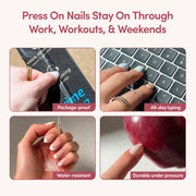 Glamnetic Fall Press On Nails, Short Almond Glossy, Frosted Cranberry | Fall & Halloween red press on nails: Frosted Cranberry. Full nail kit. Red glue on nails. Fake nails.