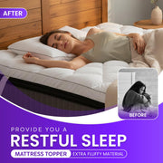 Linens World Mattress Topper 4FT Small Double Bed 10cm Thick (122x190cm) | Quilted Super Soft Microfiber Topper 1200GSM Hollow Fibre Fill, Washable with Strong Elastic Corner Straps for Extra Comfort