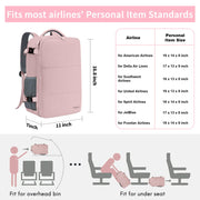 Taygeer Travel Backpack for Women, TSA Carry On Backpack Flight Approved | 15.6inch Laptop Mochila with Water Bottle Pocket & Shoe Pouch, Nurse Bag Casual Daypack for Weekender Business Hiking, Pink