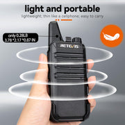Retevis RT22 Compact & Lightweight FRS Walkie Talkies Long Range (4 Pack) | For Small Business, Camping, Hiking, Cruise, Safe Short Antenna, Comfortable to Carry, Loud & Clear Audio, USB-C