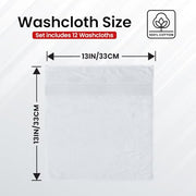 Infinitee Xclusives 100% Cotton Luxury Wash Cloths for Showering - 12 Pack | Facecloths |30x30 cm| - Soft and Absorbent Face Towels for Bathroom Wash Clothes - Gym, Spa & Hotel Use