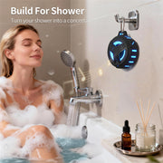 EBODA Bluetooth Shower Waterproof Speaker Portable Gifts for Kayak Teens | IP67 Small Mini Speakers with LED Light, Floating, 2000mAh, True Wireless Stereo for Hiking, Beach, Stuff for Boys Men-Black