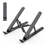 Tonmom Laptop Stand for Desk, Adjustable Laptop Riser-Black | ABS+Silicone Foldable Lap Desk Portable Computer Holder, Ventilated Cooling Notebook Stand for 10-15.6” Laptops,Tablets