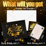 Bevbovcard Pop Up Birthday Cards for Men, LED Light & Music Blow The Candle | 3D Balloons, Singing Happy Birthday gifts Card for Husband - Women, Kids, Son, Her, & Dad