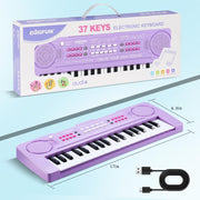 Keyboard Piano for Kids, BIGFUN 37 Keys Toddler Piano Instrument Toy,Purple | Kids Electronic Multifunction Music Educational Keyboard Toy for 3-7 Year Old Girls and Boys