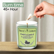 Price's Candles Chef's Jar Candle Fresh Scented Odour Reducing Candle with Basil Patchouli and Geranium Fragrance for Kitchens and Home Freshness