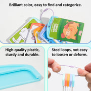 10 Pcs Reusable Plastic Card Holders for Yoto Cards with 3 Ring Loops, Portable Card Holder for Yoto Mini Player Audio Cards, Kids Travel Carrier, Yoto Accessory Organizer Storage Set