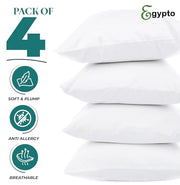 EGYPTO Pack of 4 Cushion Inserts 45cm x 45cm | Plump Bounce Back 18 x 18 Cushion Insert Pads | Hypoallergenic Sofa & Throw Pillows Inner | Made in UK