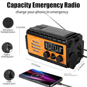 QAUYYW Solar Hand Crank Emergency Radio, 20000mAh AM FM NOAA Weather Radio
