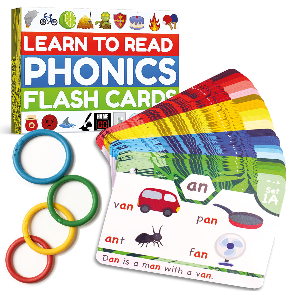 THE BAMBINO TREE Phonics Flash Cards | Learn to Read in 20 Phonic Stages - Education for Kids Ages 4-8 Kindergarten 1st 2nd Grade